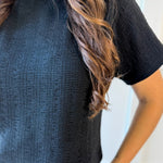 Jacquard Top & Pants Set - Black