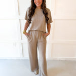 Jacquard Top & Pants Set - Oat