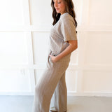Jacquard Top & Pants Set - Oat