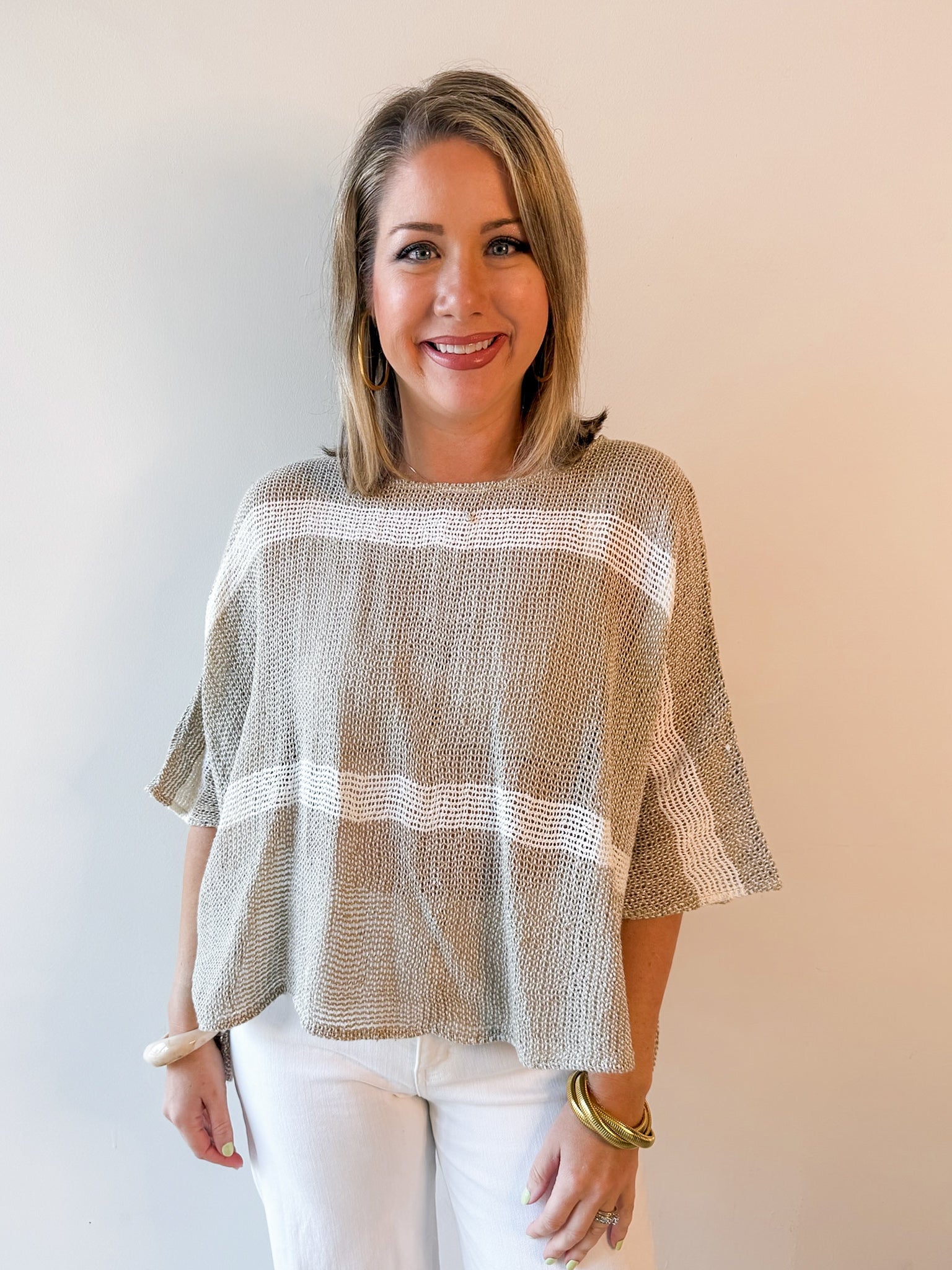 Kialany Contrast Stipe Top