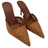 Kiko Natural Raffia Stiletto Mule