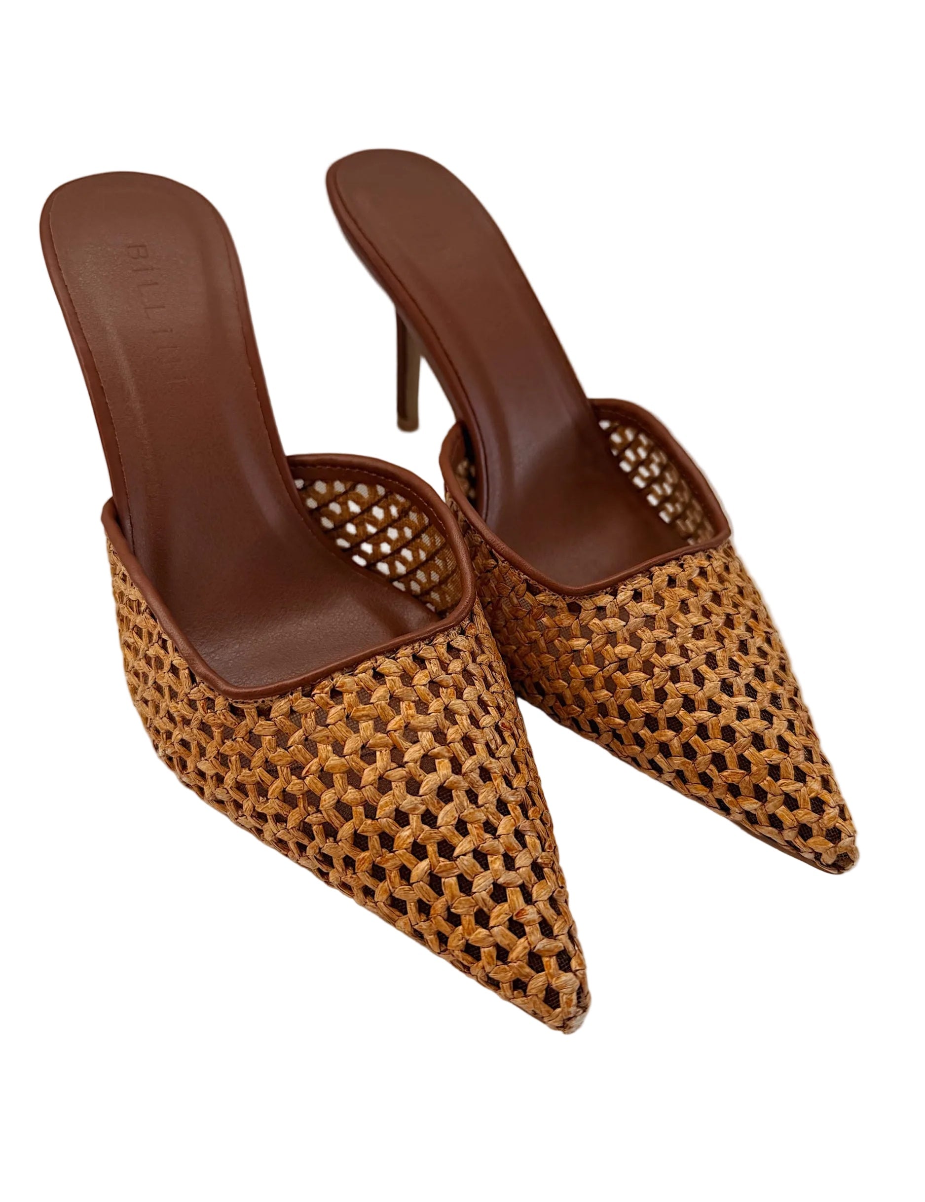 Kiko Natural Raffia Stiletto Mule