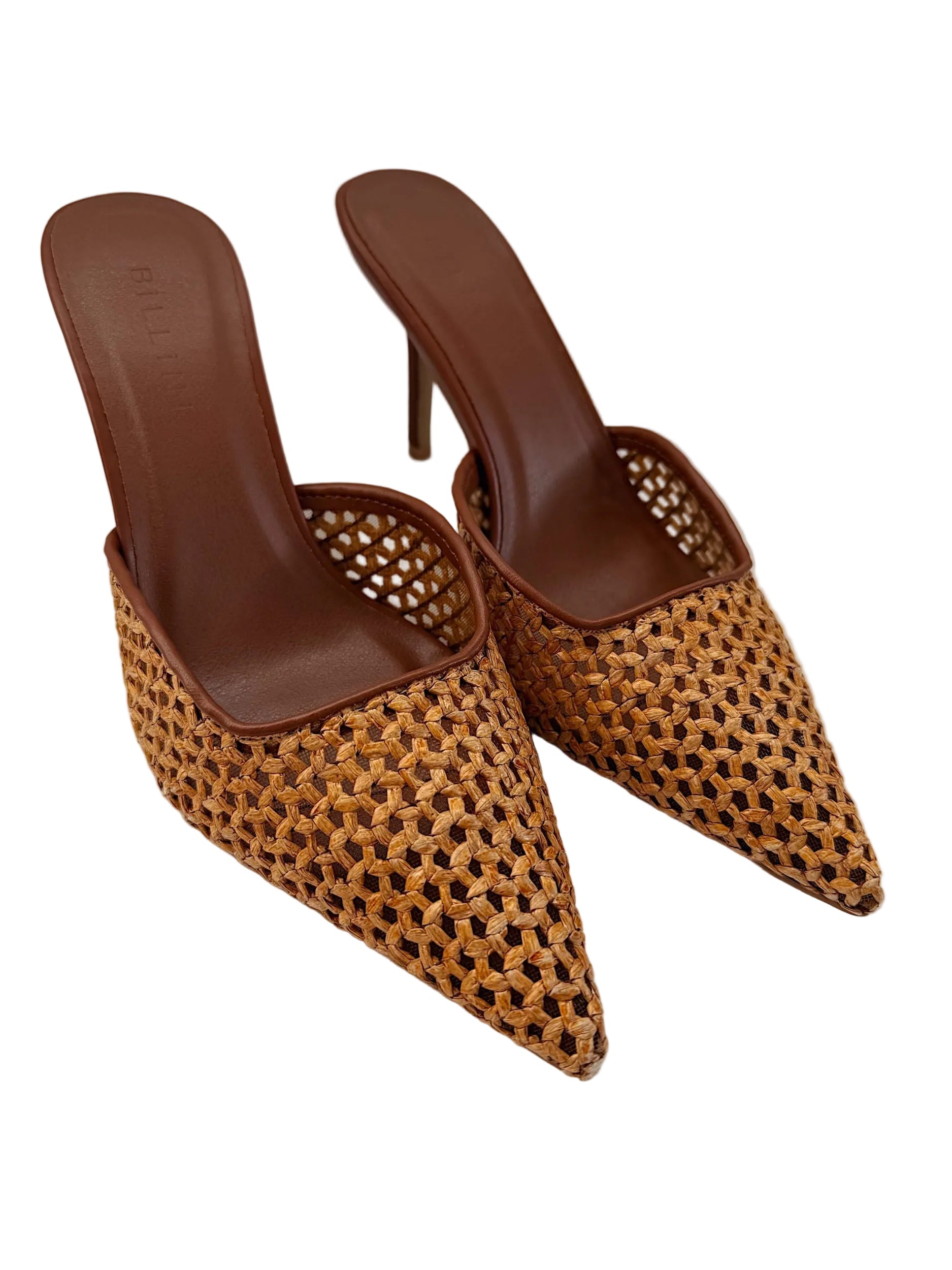 Kiko Natural Raffia Stiletto Mule