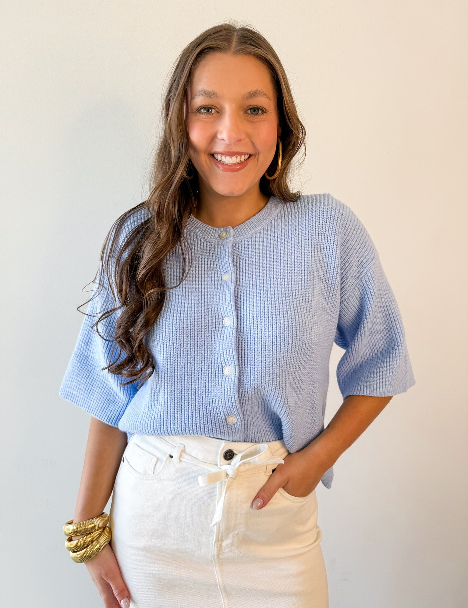 Knit Cardigan - Blue