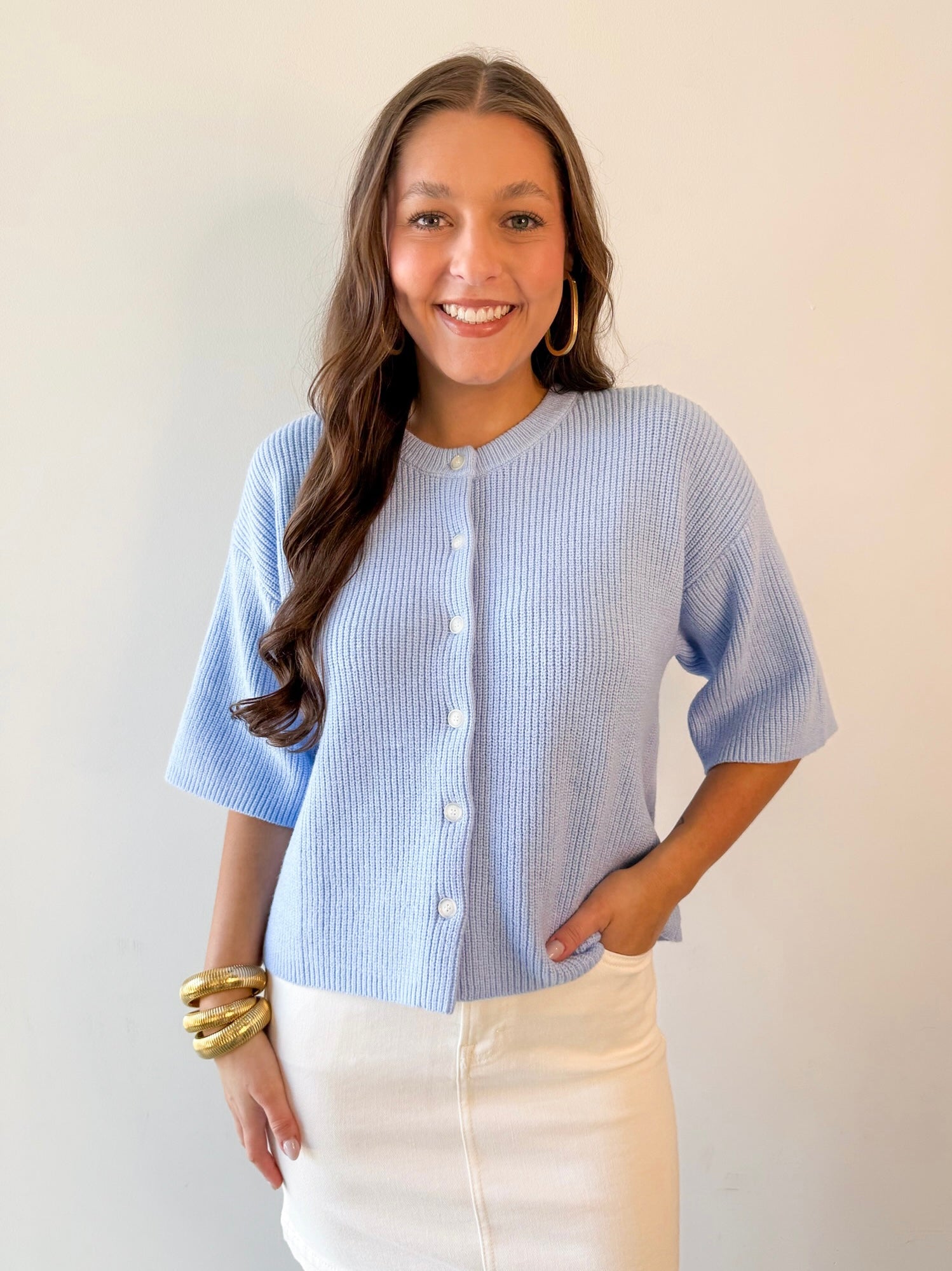 Knit Cardigan - Blue