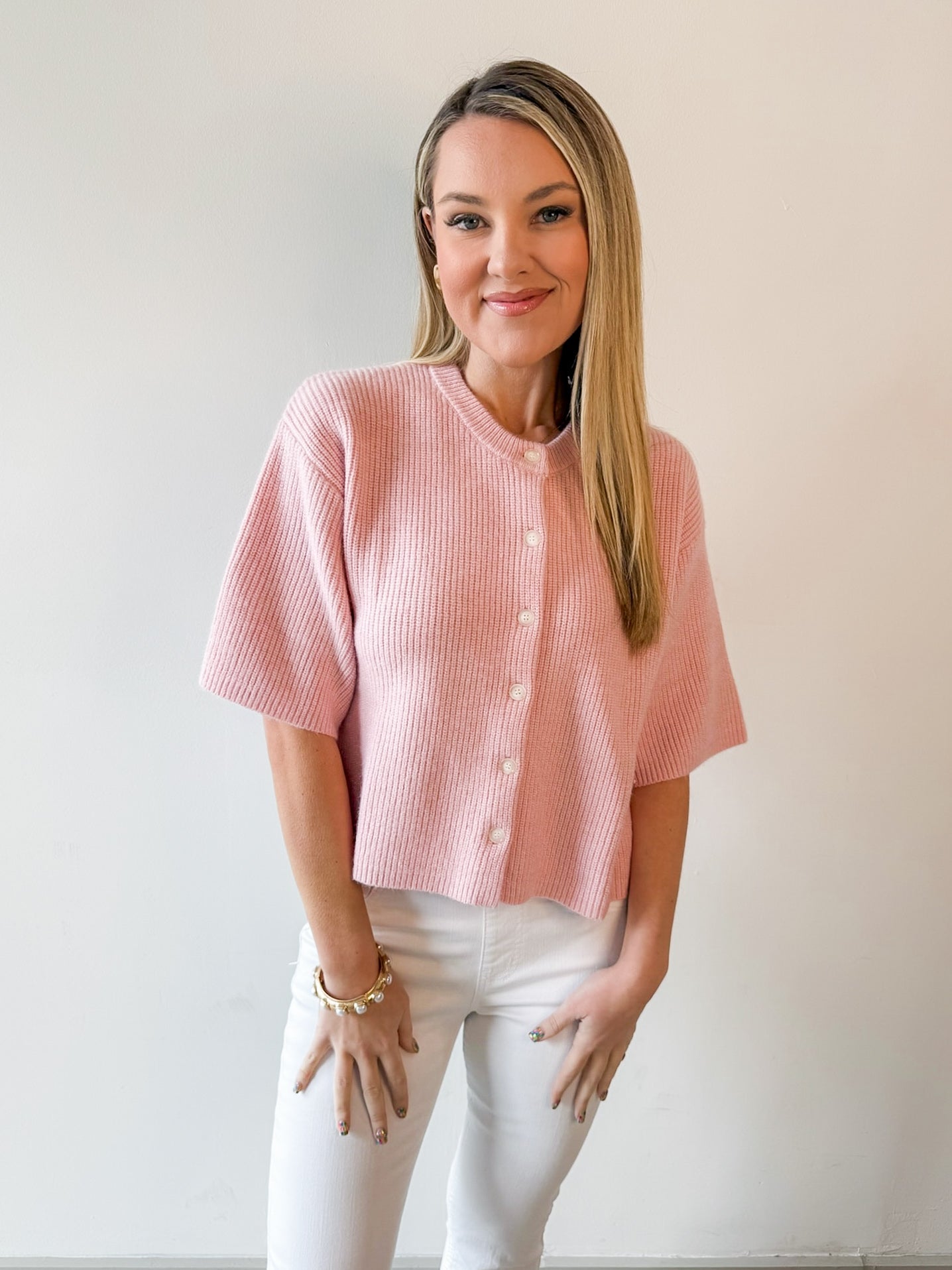 Knit Cardigan - Pink