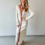 Knit Cardigan & Skirt Set - Off White