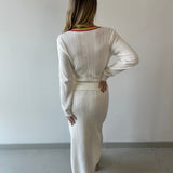 Knit Cardigan & Skirt Set - Off White