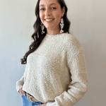 Knit Detail Drop Shoulder Sweater