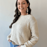 Knit Detail Drop Shoulder Sweater