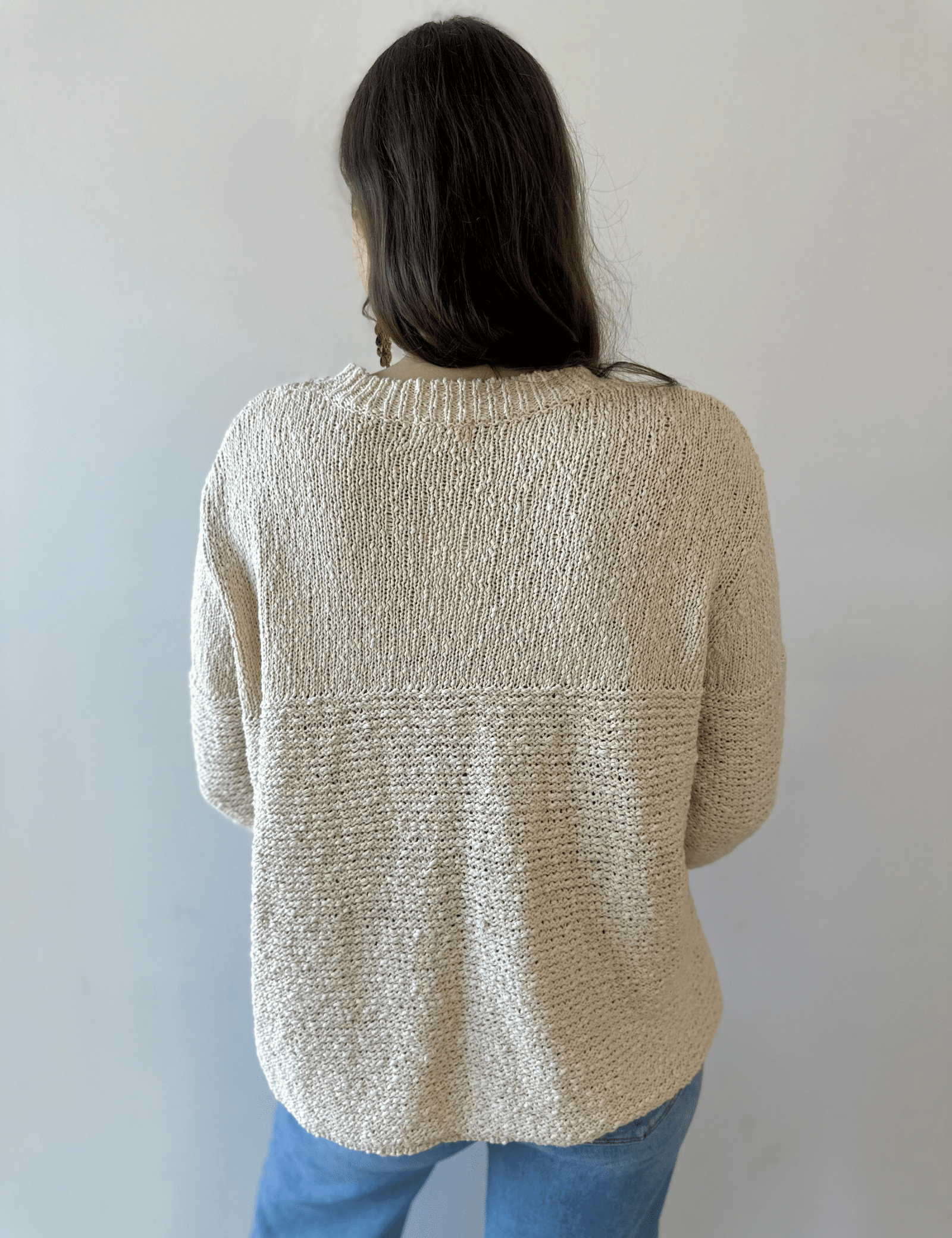 Knit Detail Drop Shoulder Sweater