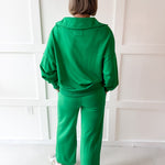 Knit Polo Top & Pant Set - Green