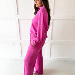 Knit Polo Top & Pant Set - Peony