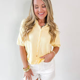 Knit Short Sleeve Cardigan