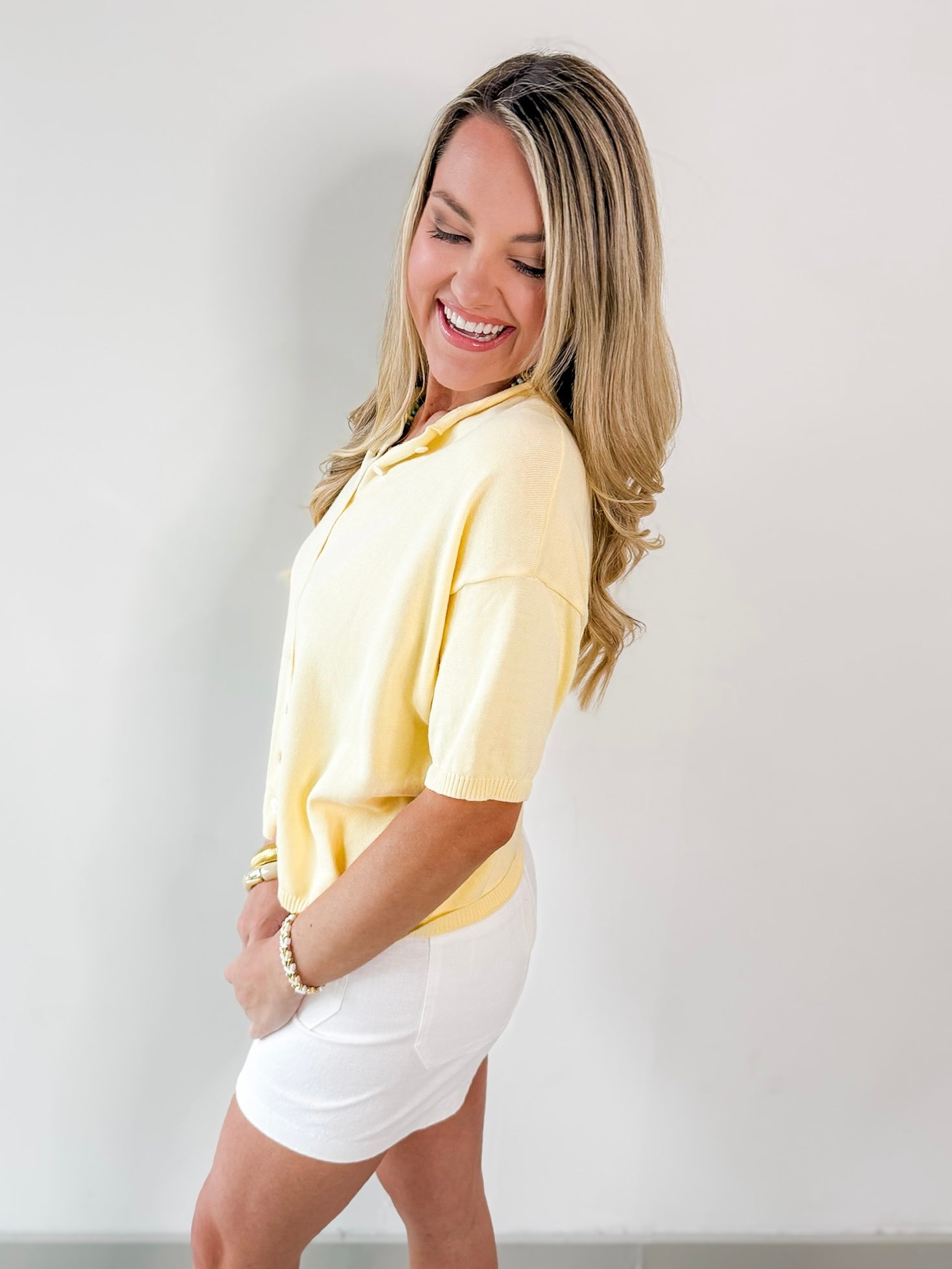 Knit Short Sleeve Cardigan