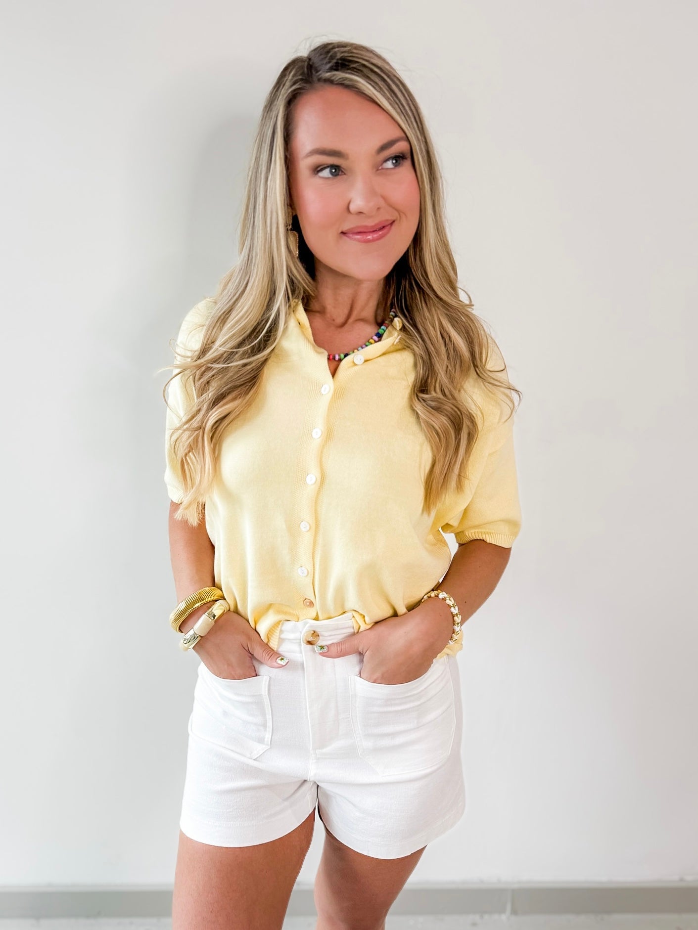 Knit Short Sleeve Cardigan