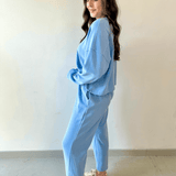 Knit Top & Drawstring Pants Set