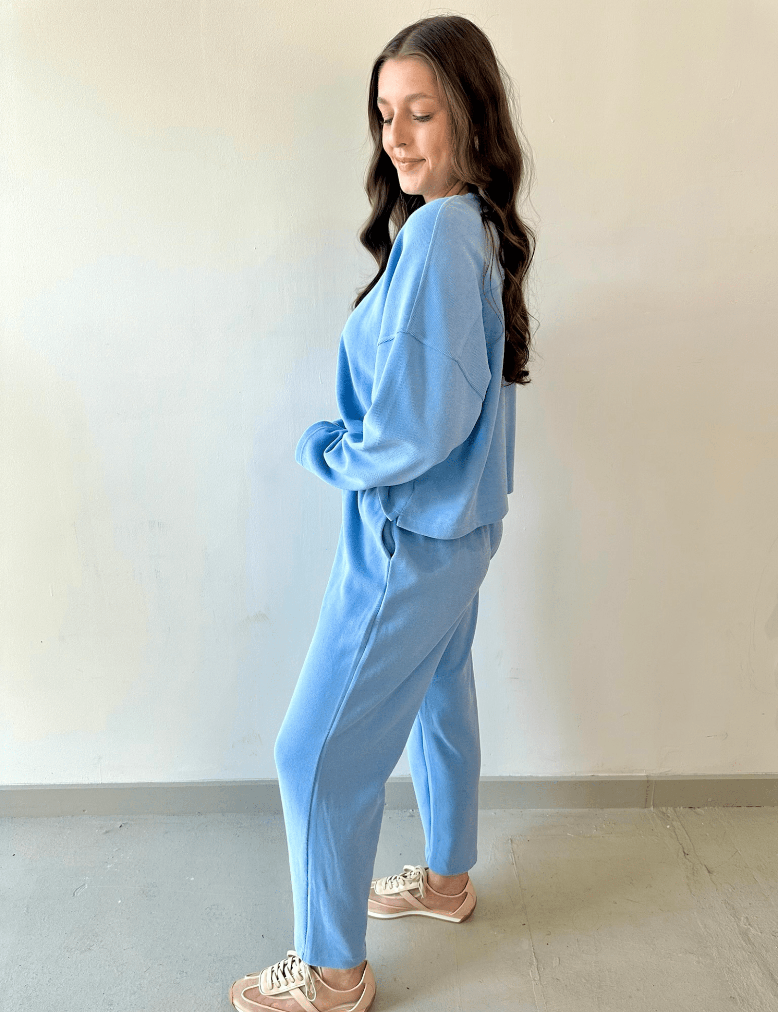 Knit Top & Drawstring Pants Set