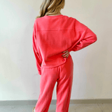 Knit Top & Drawstring Pants Set