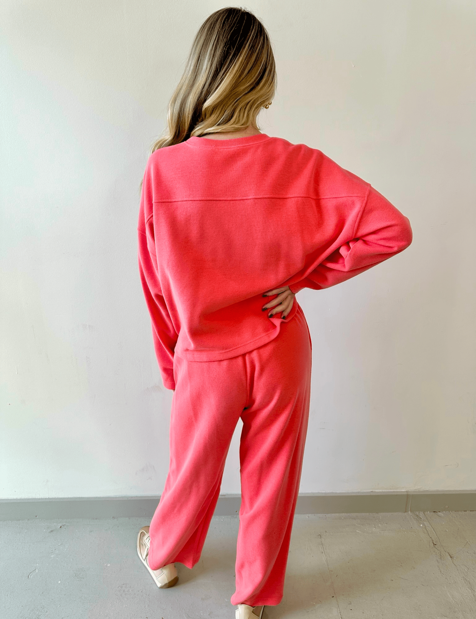 Knit Top & Drawstring Pants Set