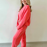 Knit Top & Drawstring Pants Set