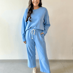 Knit Top & Drawstring Pants Set