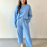 Knit Top & Drawstring Pants Set