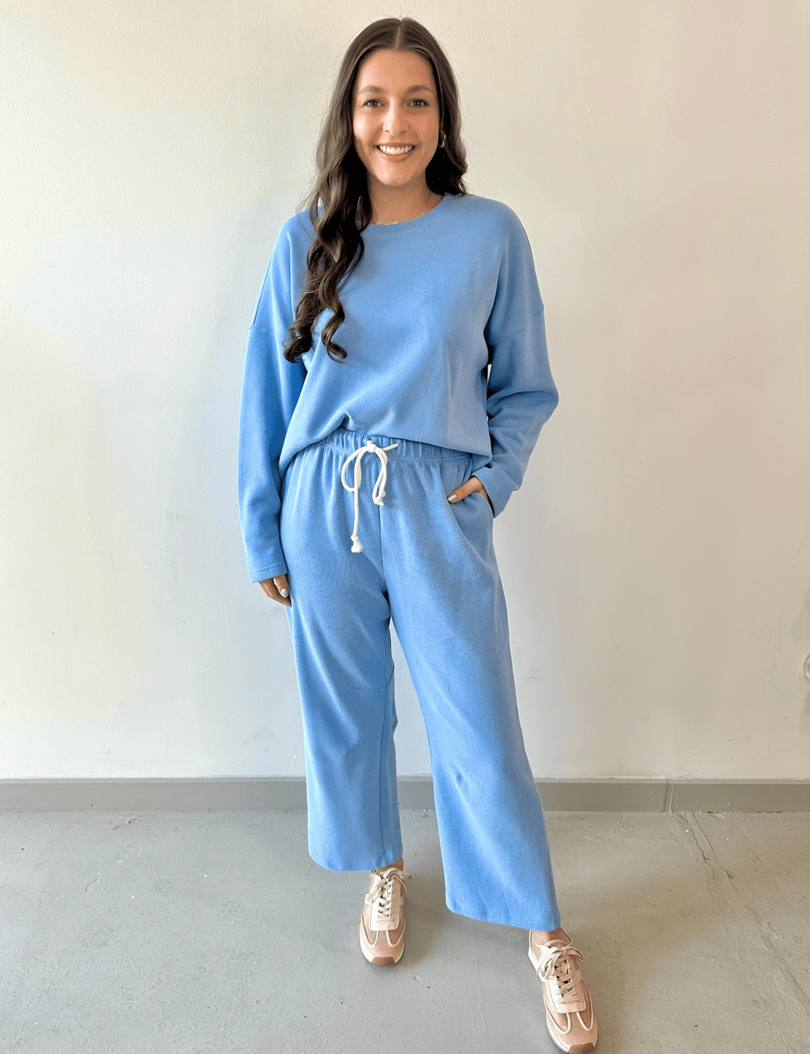 Knit Top & Drawstring Pants Set