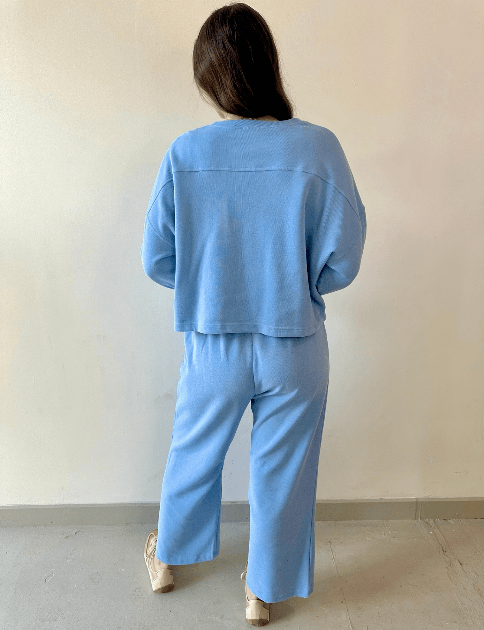 Knit Top & Drawstring Pants Set