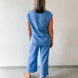 Knit Top & Pants Set - Blue