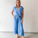 Knit Top & Pants Set - Blue