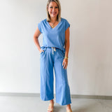 Knit Top & Pants Set - Blue