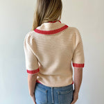 Knitted Accent Trim Top