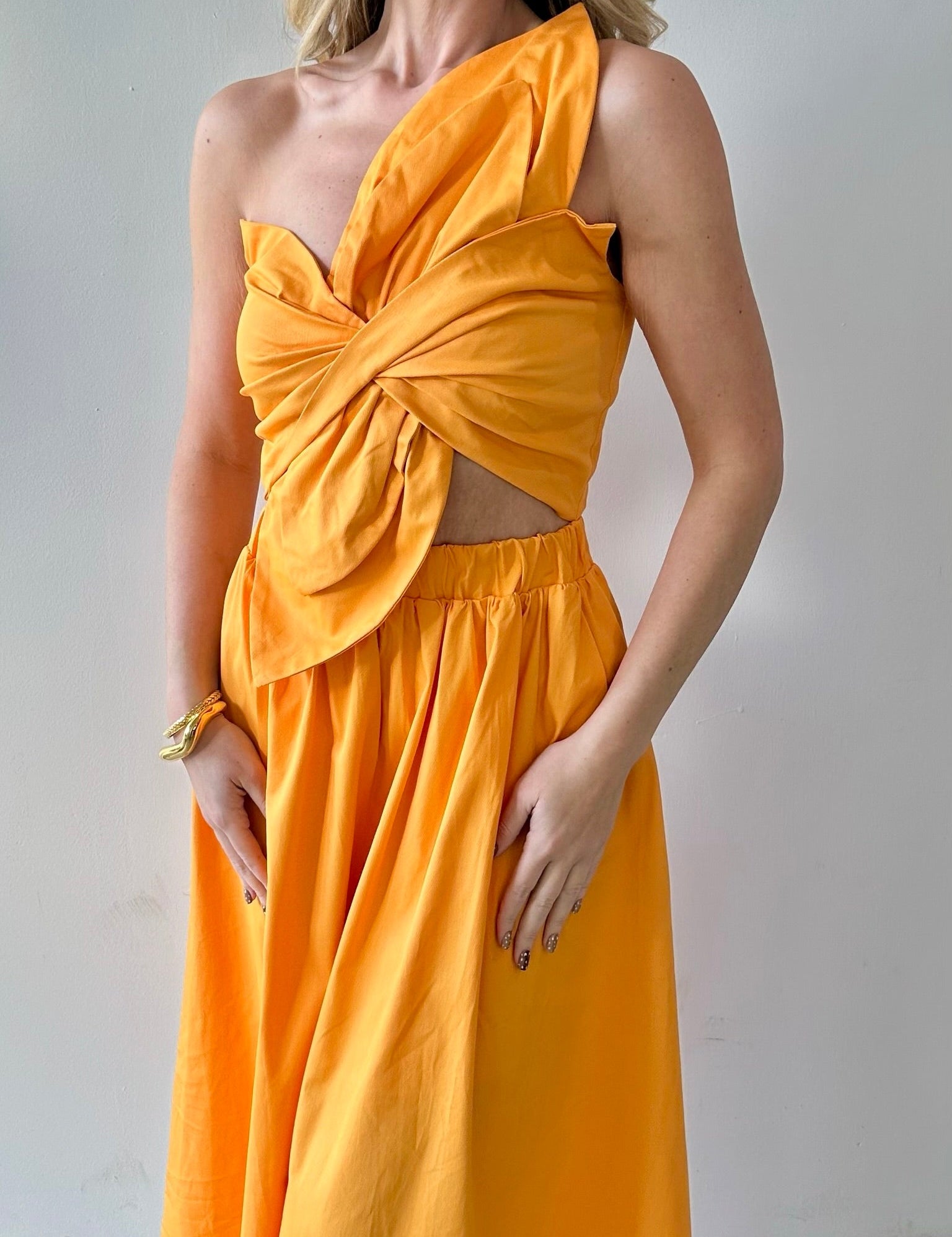 Knotted Twist Midi Dress