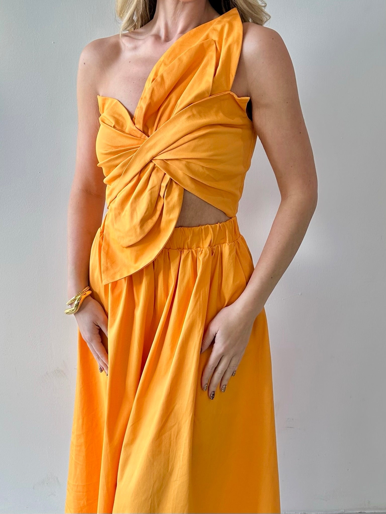 Knotted Twist Midi Dress