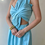 Knotted Twist Midi Dress