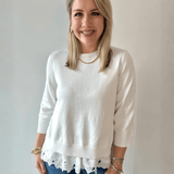 Lace Mixed Media Sweater Top