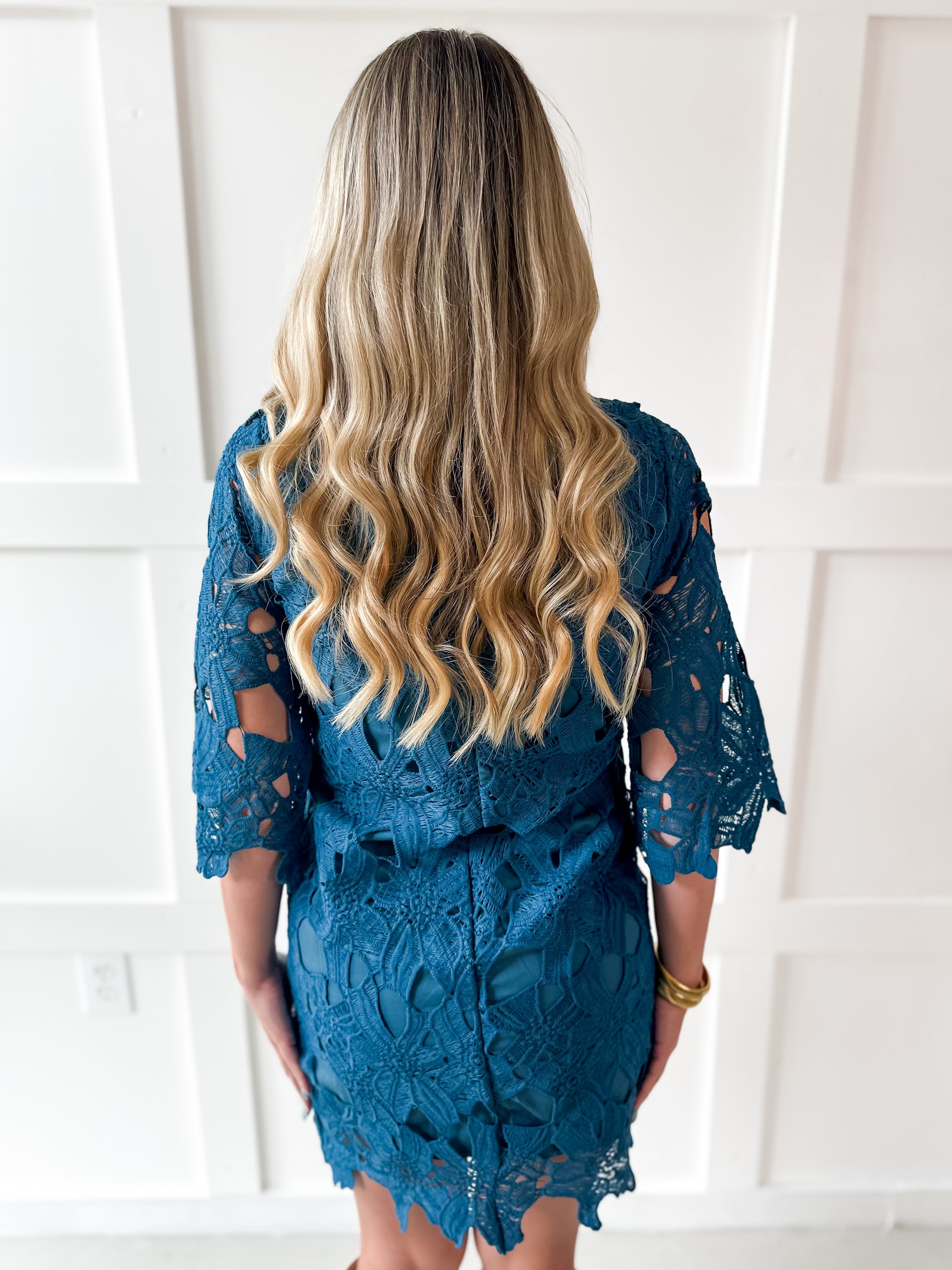 Lace Short Sleeve Mini Dress