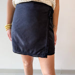 Lace Trim Detail Wrap Mini Skirt