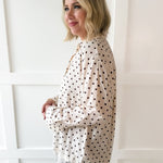Lace Trim Oversized Shirt- Ivory