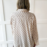 Lace Trim Oversized Shirt- Ivory