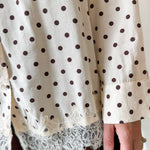 Lace Trim Oversized Shirt- Ivory