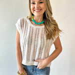 Ladder Knit Boxy Fit Top