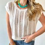 Ladder Knit Boxy Fit Top