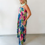Lapis Bloom Strapless Dress