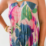 Lapis Bloom Strapless Dress