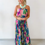 Lapis Bloom Strapless Dress