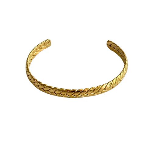 Large 6mm Wheat Cuff Bracelet