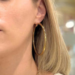 Large Gold Leverback Tube Hoop - 2.5"