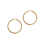 Large Gold Leverback Tube Hoop - 2.5"